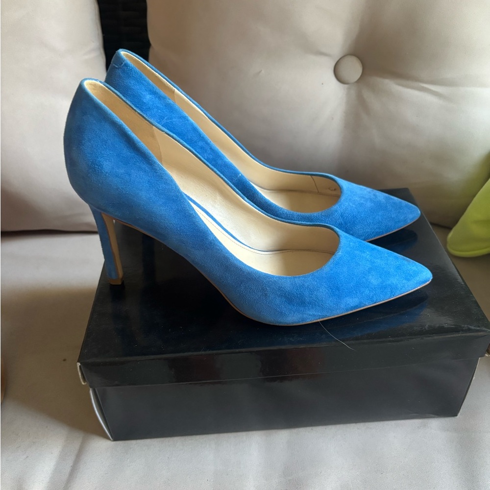 Nine West Blue Suede Heels